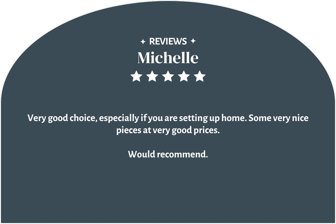 5-star customer review by Michelle: "Very good choice, especially if you are setting up home."